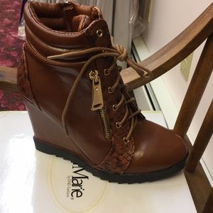 Brand new with box snakeskin wedges